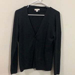 Womens Charter Club one button black cardigan Sz M